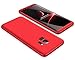 Price comparison product image Robinsoni Case Compatible with Samsung Galaxy A8 2018 360 Degree Case Full Cover + Tempered Film Glass 3 in 1 PC Hybrid Hard case Ultra Thin Full Body Cover Bumper Case for Samsung Galaxy A8 2018, Red