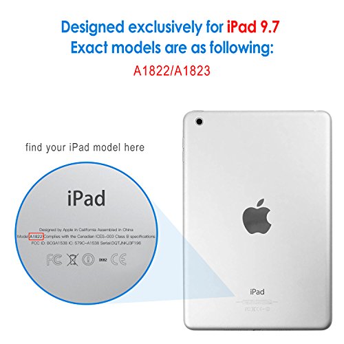 JETech Neu iPad 2017 iPad 9.7 Hülle Case Schutzhülle Tasche für Apple New iPad 2017 mit Leichte Ständer und Auto-Einschlaf/Aufwach (Rosa) - 2