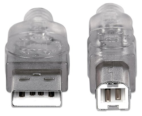 IC Intracom Manhattan USB 2.0 Kabel USB Anschlusskabel A / Stecker – B / Stecker 1.8 m silber transparent - 3