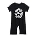 Produktbild Baby Kinder Fußball Print Jumpsuits Strampelanzug kurz Ärmel Body (schwarz 100)