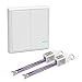 Produktbild TSSS 2 Weg Hotel Bar Wireless Lichtschalter Funkschalter mit Empfänger Kit - Außen 600m Drinnen 40m - RF 433Mhz Ferngesteuert Deckenlampe LED Lampen Birne IP54 Damp Proof Schalter
