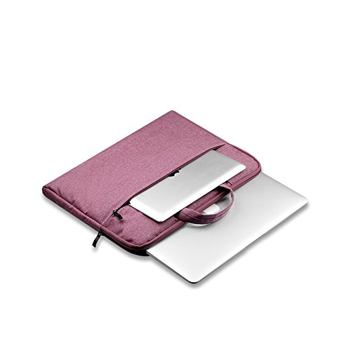 Yvonnelee Hochwertige Nylon Laptop Tasche Notebookhülle für Apple MacBook Air, Pro, Retina 11/ 11,6/ 12/ 13/ 13,3/ 15 Zoll mit Henkel und Zubehörfach – Pink, M - 6