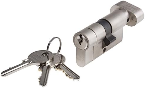 Euro Profile Satin Chrome Door Lock Anti Snap Cylinder and Turn 90mm (45/45mm)