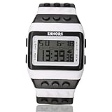 SSITG DIY Bunte Armbanduhr LED Digitaluhr Damen Herren Kinder Uhr Silikon Armbanduhr