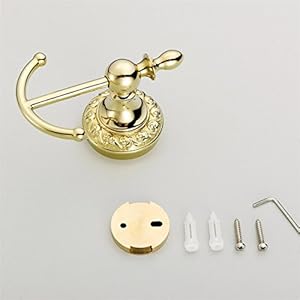 BigBig Home Handtuchhalter Gold aus Messing, Handtuchring Modern mit