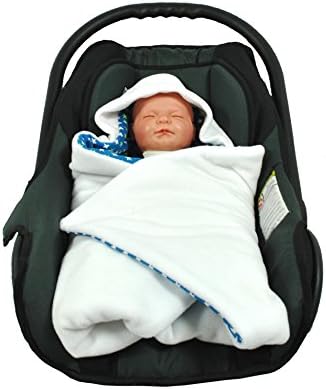 HOBEA Baby Seat Wrap Blanket (Small, White with Stars)