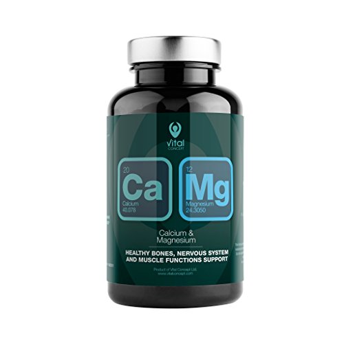 CALCIUM & MAGNESIUM - Mejor absorción de calcio, gracias al magnesio. Dosis de 235 mg Ca y 250 mg Mg. Apoya los huesos, el sistema nervioso, los músculos. 90 cápsulas vegetarianas, sin OGM, sin gluten