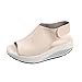 Produktbild Damen Sandalen Ronamick Mode Frauen schütteln Schuhe Sommer Sandalen Fisch Mund Dicke untere High Heel Schuhe Riemchensandalen Keilabsatz Sandaletten Pantoletten Zehentrenner (36, Beige)