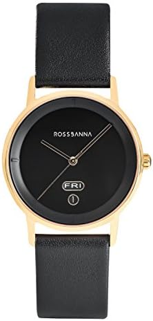 Ross Banna Cornice Gold Unisex Watch with Black Strap