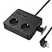 Produktbild Steckdosenleiste mit USB Überspannungsschutz, GotechoD 2 Fach 3 USB Steckdosenadapter Schaltbar Mehrfachsteckdose mit Schublade Ständer für Telefon/Tablet 1.5M Verlängerungskabel Schwarz