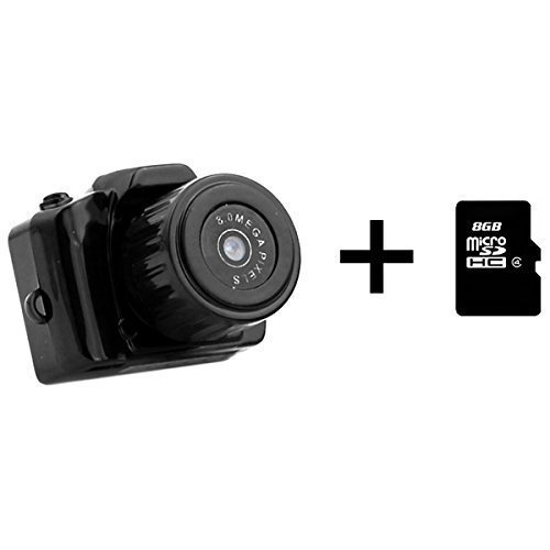 Preisvergleich Produktbild Dizaul Mini Spionagekamera 8GB MicroSD Aufnahmefunktion / Schlüsselanhänger / Miniatur Spiegelreflex-Kamera / Schwarz