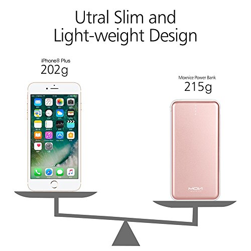 Moxnice Batterie Externe 10000mAh Power Bank Petit Chargeur Portable Rapide et Portable de Batterie avec USB C C  ble Int  gr   pour iPhone Android Samsung Galaxie Huawei iPad Tablette-Rose