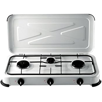 Fornello A Gas Parker 3 Fuochi GPL Per Esterno - Modello 5328CG Grigio Con Coperchio - 3