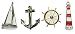 Produktbild Set von nautischen Verwandte Metallschilder Schiff Anker Leuchtturm & Rad