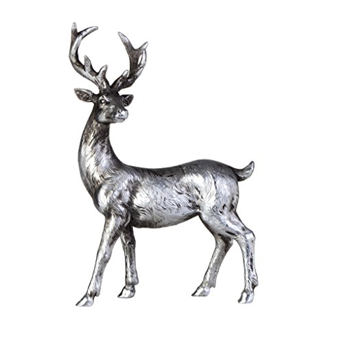 Antique Standing Silver Stag Ornament, with turned head, a beautifully crafted antique silver design,perfect on a mantelpiece. 9 x 4 x 13 cm