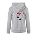 Produktbild Cloom Hoodie Damen Hipster Rosenstickerei Pulli Damen Langarmshirt Oversize Sweatshirt mit Kapuze Jumper Brief Grauer Best Friends Pullover Tops Kapuzenpullover Sister Pulli Outerwear (S, Grau)