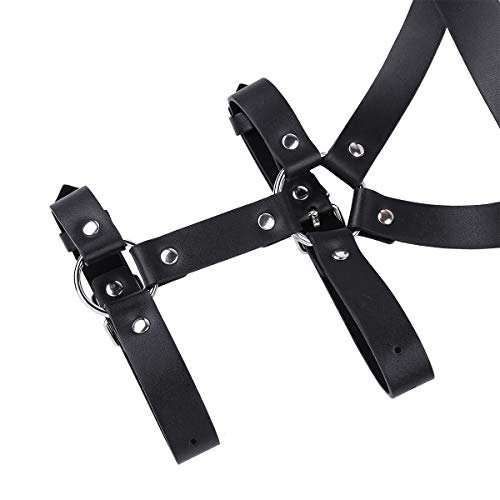 Alvivi M nner Kunstleder Brust Harness Schultergurt G rtel R stung 