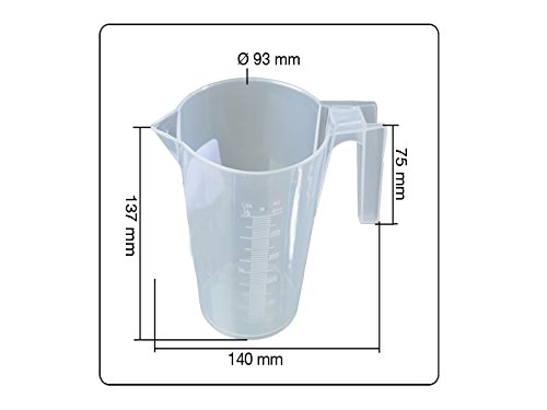 Messbecher 0,5 Liter aus Kunststoff mit Skala und Griff bruchsicher und standfest - 2