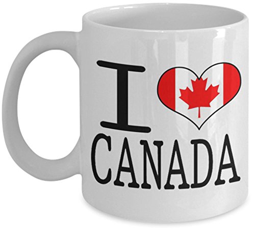 shaniztoons I love heart Canada Canadian flag gift mug