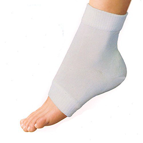 Dr. Pedi Heel Socks for Cracked Heels Moisturising Silicone Gel Protectors Socks (White)