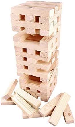 NEW 60 PC GARDEN JENGA TOWER WOODEN TUMBLING BLOCKS FAMILY PARTY FUN GAME