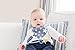 House of Bibs Baby Soother Chain / Dummy Clip / Pacifier Holder - White Stars (Steel Blue)