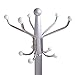Hapilife 15 Hanging Hook Traditional Floor-Standing Hat and Coat Stand With Marble Base - Multiple Colour (Silver)