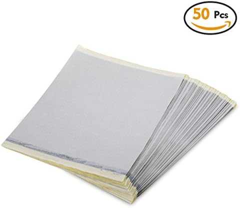 AKUNSZ 50 Pcs Tattoo Transfer Paper Thermal Carbon Stencil Papers for Hand and Machine Stencilling