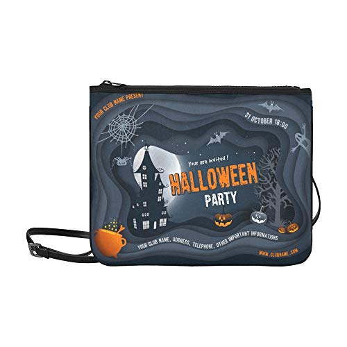 Preisvergleich Produktbild WYYWCY Halloween-Nacht-Kürbis-Geisterhaus-k... hochwertiges Nylon-dünne Handtasche Umhängetasche Umhängetasche