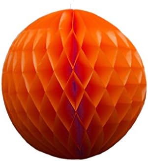 Wedding Decor Tissue Paper Honeycomb Hanging Balls Wedding Recept‭ion Decoration Christmas Festival Birthday Baby Shower Bridal Shower by KTLShop (16" (40cm), Orange)