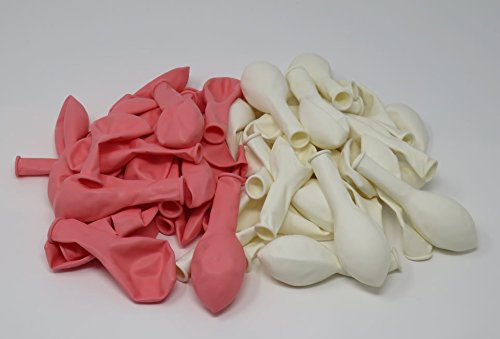 100 Luftballons je 50 rosa & weiß Qualitätsballons 27 cm Ø (Standardgröße B85) - 2