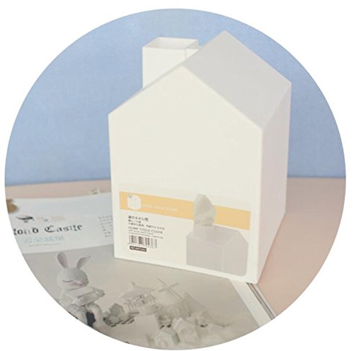 Preisvergleich Produktbild Hausförmiger Behälter für Kosmetiktücher (weiß)