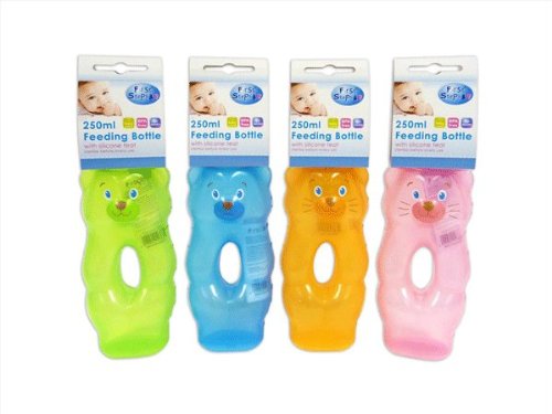 Cute little bear grip bottle by First Steps - Pink