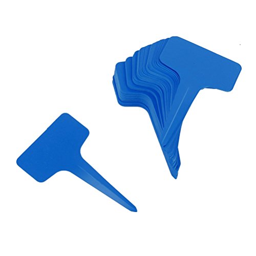 WINOMO 100pcs 10 * 6cm T-Form Pflanzenetiketten Kunststoff Pflanzenschilder (Blau) - 3