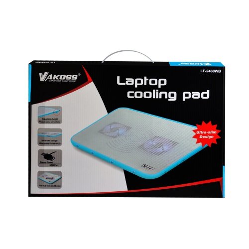 VAKOSS LF-2468WB Kühler für Notebook (36x26x1,5cm (15,6 Zoll)) weiß/blau - 2