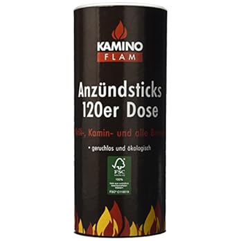 Kamino Flam Anzndsticks 120 Anznder In Handlichen Dose Feuersticks Brennen 5 6 Minuten Anzndscheit Fr Grillkaminofen Anzndbrikettsticks Geruchlos Kologisch Kaminanznder