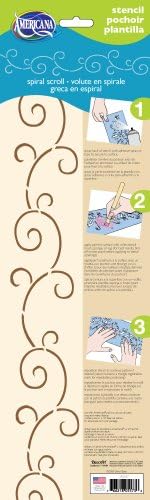 Americana Decor Spiral Scroll Border Stencil, Blue, 15 x 46 x 0.3 cm