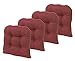 Produktbild Klear Vu Tyson Gripper Universal Non-Slip Overstuffed Dining Chair Cushion, 4 Pack, Red
