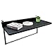 Produktbild PENGFEI Falten Balkon Hängetisch Freizeit Tisch Lernpult Einfach, Metall, 2 Größen (Farbe : SCHWARZ, größe : 97X40CM)