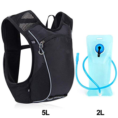 MZ Mochila para Al Aire Libre Que Va de Excursión Viaje Ligera 5L Correr Bolsa de Hidratación Hidratación Maratón Chal