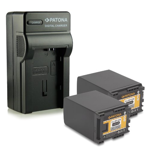PATONA Chargeur   2x Batterie BP-828   BP828 pour Canon Camcorder HF-G30   XA20   XA25 - LEGRIA HF-G10   HF-G20   HF-G25   HF-G30   HF-M30   HF-M31   HF-M32   HF-M40   HF-M41   HF-M300   HF-