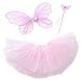 Produktbild Pink Kostüm Fee Princessin Tutu-Set mit Pink Flügeln (Schmetterling/Fee) und Pink Schmetterlings-Zauberstab, als Verkleidung, für Kostümparty (3-teiliges Set) -- Medium (3-4 Jahre)