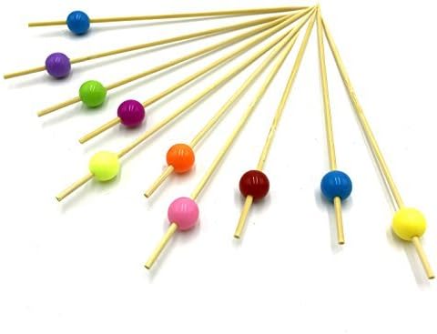 ReaLegend 4.7" Cocktail Sticks Party Frilled Toothpicks, Sandwich, Appetizer, Cocktail Picks Party Supplies Plates Picks 100 Count - Multicolor Ball