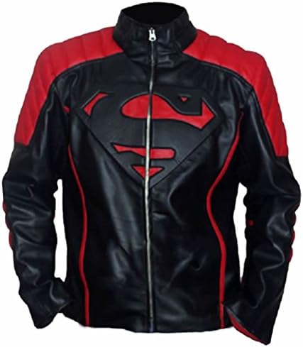 Coolhides Men's Fashion Super Black &amp; Red High Quality Jacket Sheep Black X-Large