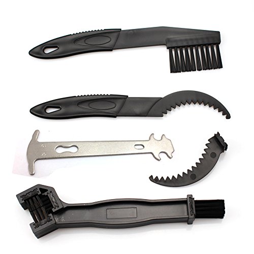 Preisvergleich Produktbild FOMTOR Fahrradkettenreinigungswerkzeug-Set, Kettenreinigungsbürste, Kettenprüfer, Kettenverschleißanzeige, Werkzeug für Fahrrad und Motorrad