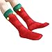Produktbild SUCES Unisex Lässige Weihnachten Socks Niedlichen Karikatur Druck Strümpfe Schlafen Herbst Winter Festlicher Warmer Plüsch Bequem Weich Socken (B,one size)
