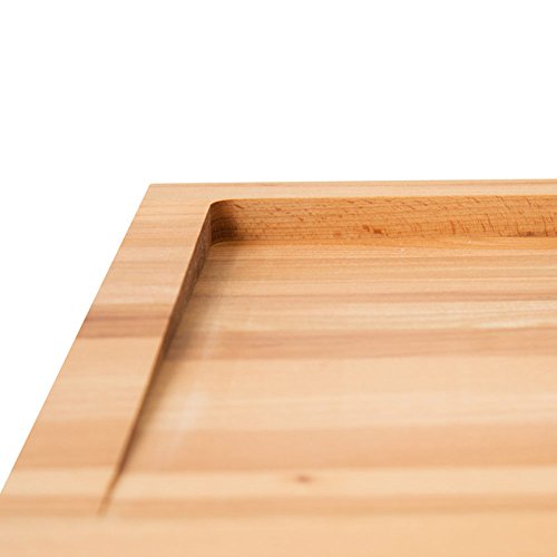 NATUREHOME Schneidebrett Holz groß ca. 50×40 cm massiv mit Saftrille zweiseitig verwendbar Tranchierbrett Küchenbrett - 4