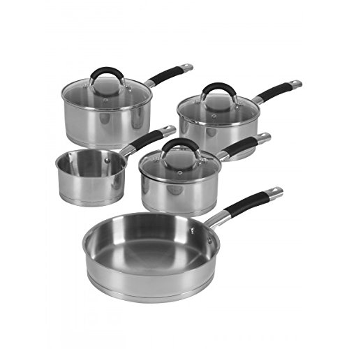 Swan Products 5-Piece Stainless Steel Saucepan Set with Silicone Handles