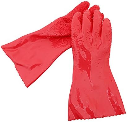 High Quality Home Potatoes Cleaning Gloves Kitchen Magic Non-slip Vegetables Fruit Peeling Gloves Kitchen Accessories IC890305,Red