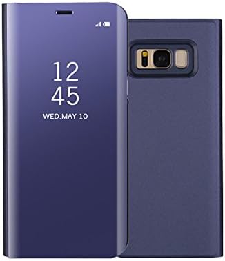 CARYYCY Flip Case Clear View Standing Smart Cover All-around protection PC Hard Case Cover For Samsung Galaxy S8 Plus (S8 Plus Darkblue)